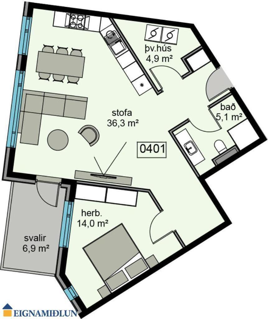 Lovely Modern 1-bedroom Apartment, Free Parking * Reykjavík